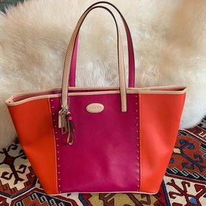 Coach Metro Color Block Studded Tote